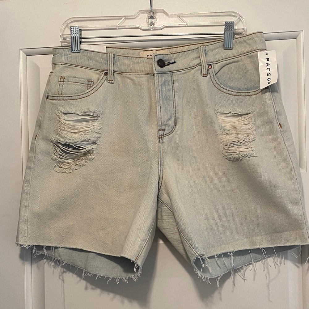 PacSun Faded Blue Ripped Jean Shorts